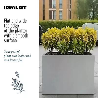 IDEALIST Lite Contemporary Light Concrete Trough Planter
