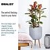 Geometric Patterned Cylinder Planter on Legs, Round Pot Plant Stand Indoor by Idealist Lite
