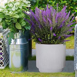 IDEALIST Lite Vertical Ribbed Cylinder Outdoor Planter