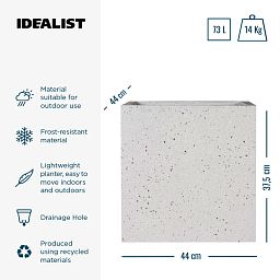 IDEALIST Lite Square Box Contemporary Marble Light Concrete Planter