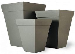 Geo Classic Fiberglass Square Tall Aluminium Planter Pot In/Out