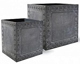 Cromwell Fiberglass Cube Antique FL Planter Pot In/Out