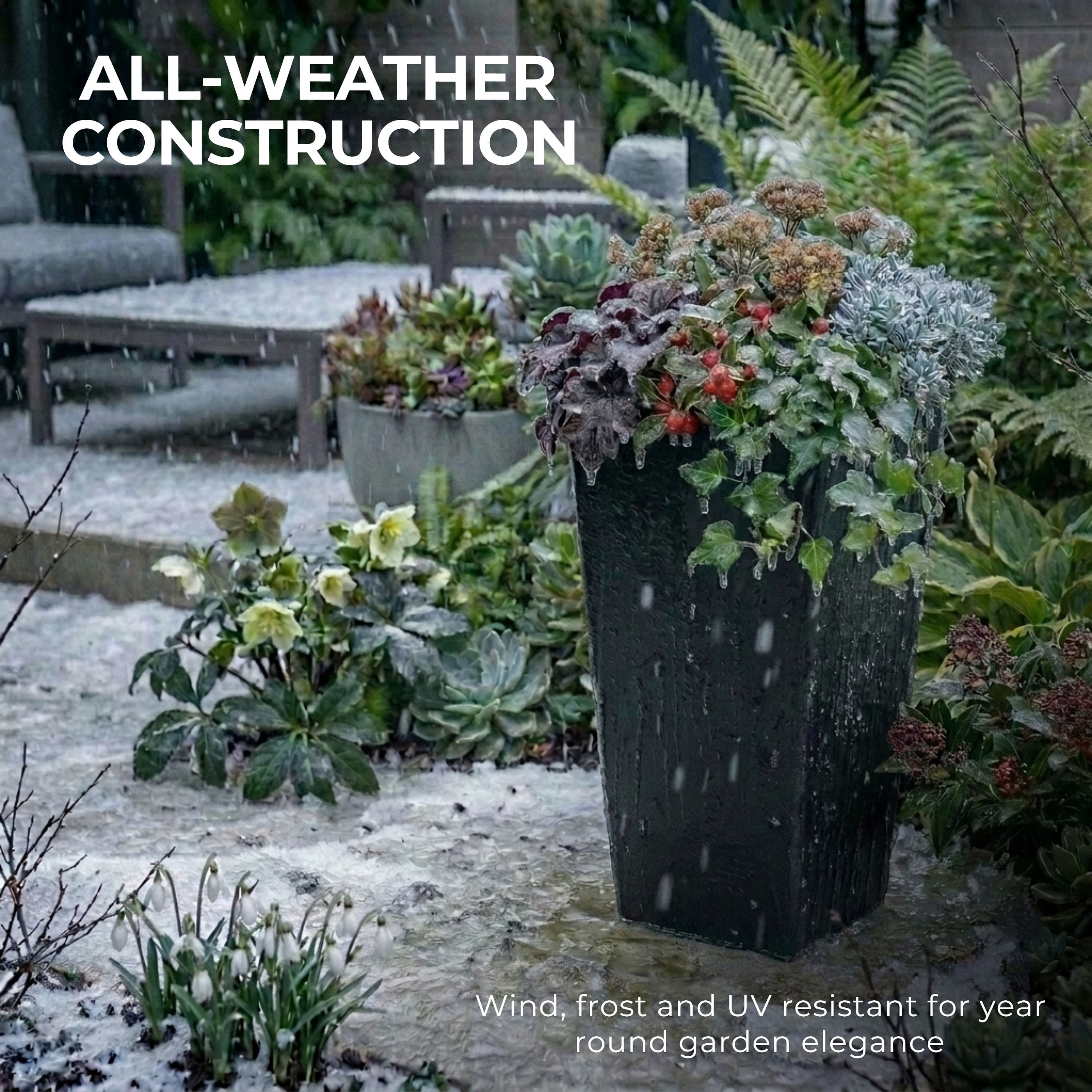 IDEALIST Lite Tall Tapered Contemporary Light Concrete Planter
