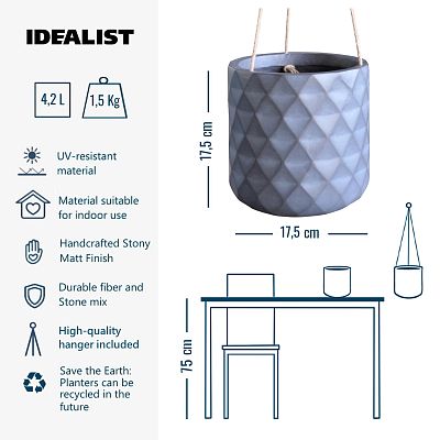 IDEALIST Lite Diamond Style Indoor Hanging Planter