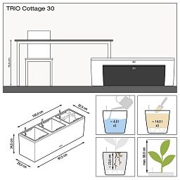LECHUZA TRIO Cottage Trough Poly Resin Self-watering Planter