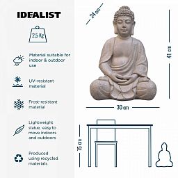 IDEALIST Lite Meditating Buddha Sculpture Garden Statue