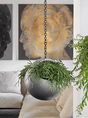 Gradient Hanging Basket Matt Grey D21 H21 cm Planter