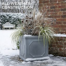 IDEALIST Lite Faux Lead Chelsea Box Square Light Concrete Planter