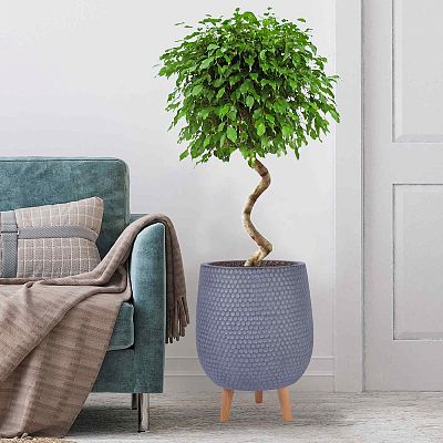 IDEALIST Lite Honeycomb Style Egg Planter on Legs, Round Pot Plant Stand Indoor