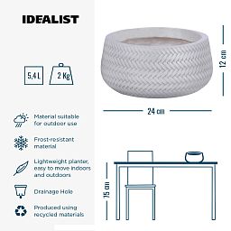 IDEALIST Lite Plaited Style Bowl Outdoor Planter