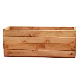 Rustic Scandinavian Redwood Open Trough Outdoor Planter Made in UK by HORTICO