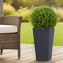 IDEALIST Lite Contemporary Faux Lead Dark Grey Light Concrete Garden T...