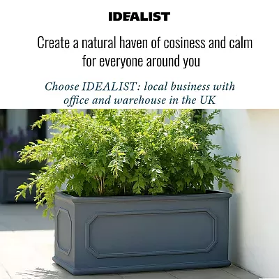 IDEALIST Lite Faux Lead Chelsea Light Concrete Through Planter