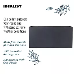 IDEALIST Lite Contemporary Light Concrete High Trough Planter