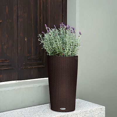 LECHUZA CILINDRO Cottage Round Tall Poly Resin Self-watering Planter