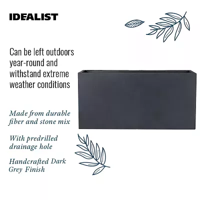 IDEALIST Lite Contemporary Light Concrete High Trough Planter