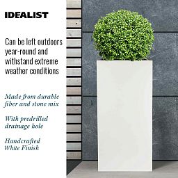 IDEALIST Lite Tall Square Contemporary Light Concrete Planter