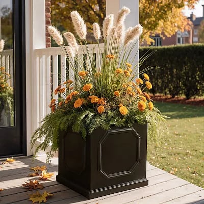 IDEALIST Lite Faux Lead Chelsea Box Square Light Concrete Planter