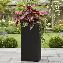 IDEALIST Lite Contemporary Black Light Concrete Garden Tall Square Pla...