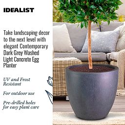 IDEALIST Lite Contemporary Light Concrete Egg Planter