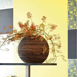 Beach Wicker Round Polystone Indoor Planter
