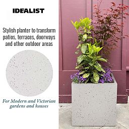 IDEALIST Lite Square Box Contemporary Marble Light Concrete Planter