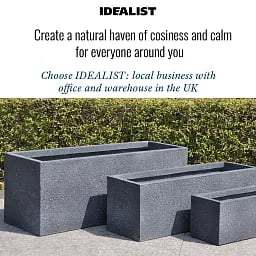IDEALIST Lite Textured Concrete Effect Trough Outdoor Planter