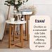 Froppi Small Round Coffee Table for Living Room White Wood Cocktail Table on Natural Bamboo Frame