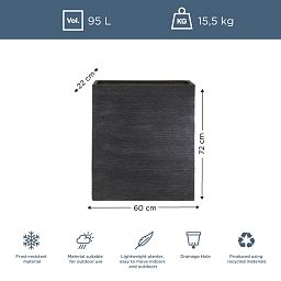 IDEALIST Lite Ribbed Light Concrete Barrier Planter