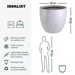 IDEALIST Lite Contemporary Light Concrete Egg Planter