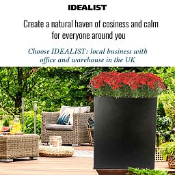 IDEALIST Lite Narrow Contemporary Light Concrete Trough Planter