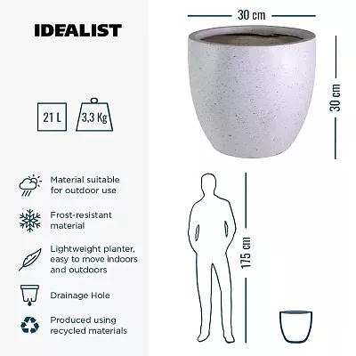 IDEALIST Lite Contemporary Light Concrete Egg Planter