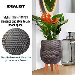 IDEALIST Lite Honeycomb Style Egg Planter on Legs, Round Pot Plant Stand Indoor