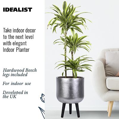 IDEALIST Lite Round Planter on Legs, Round Pot Plant Stand Indoor