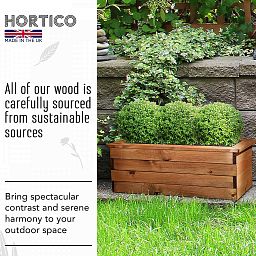 Rustic Scandinavian Redwood Trough Outdoor Planter Made in UK by HORTICO