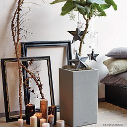 LECHUZA CANTO Stone High Square Tall Poly Resin Self-watering Planter