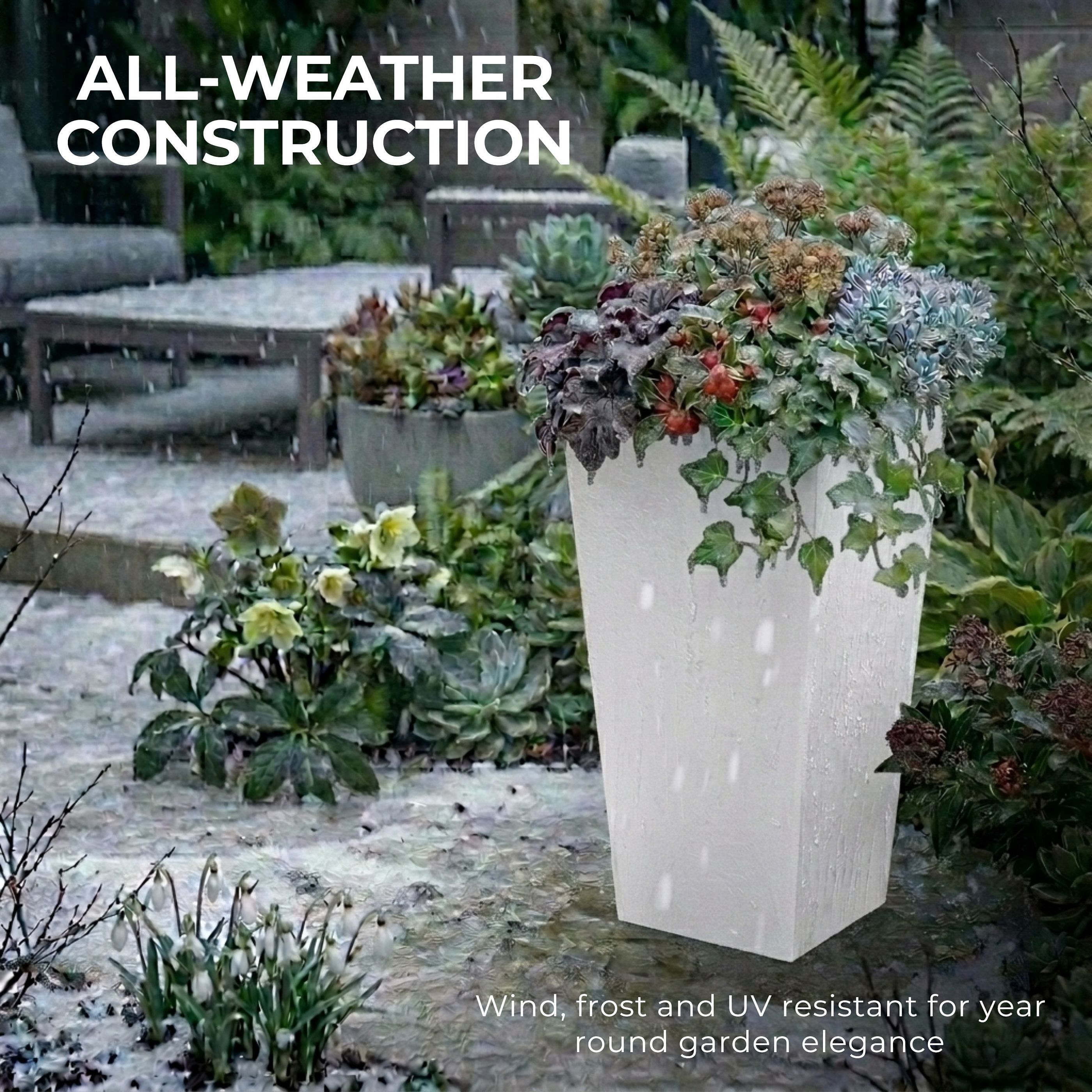 IDEALIST Lite Tall Tapered Contemporary Light Concrete Planter