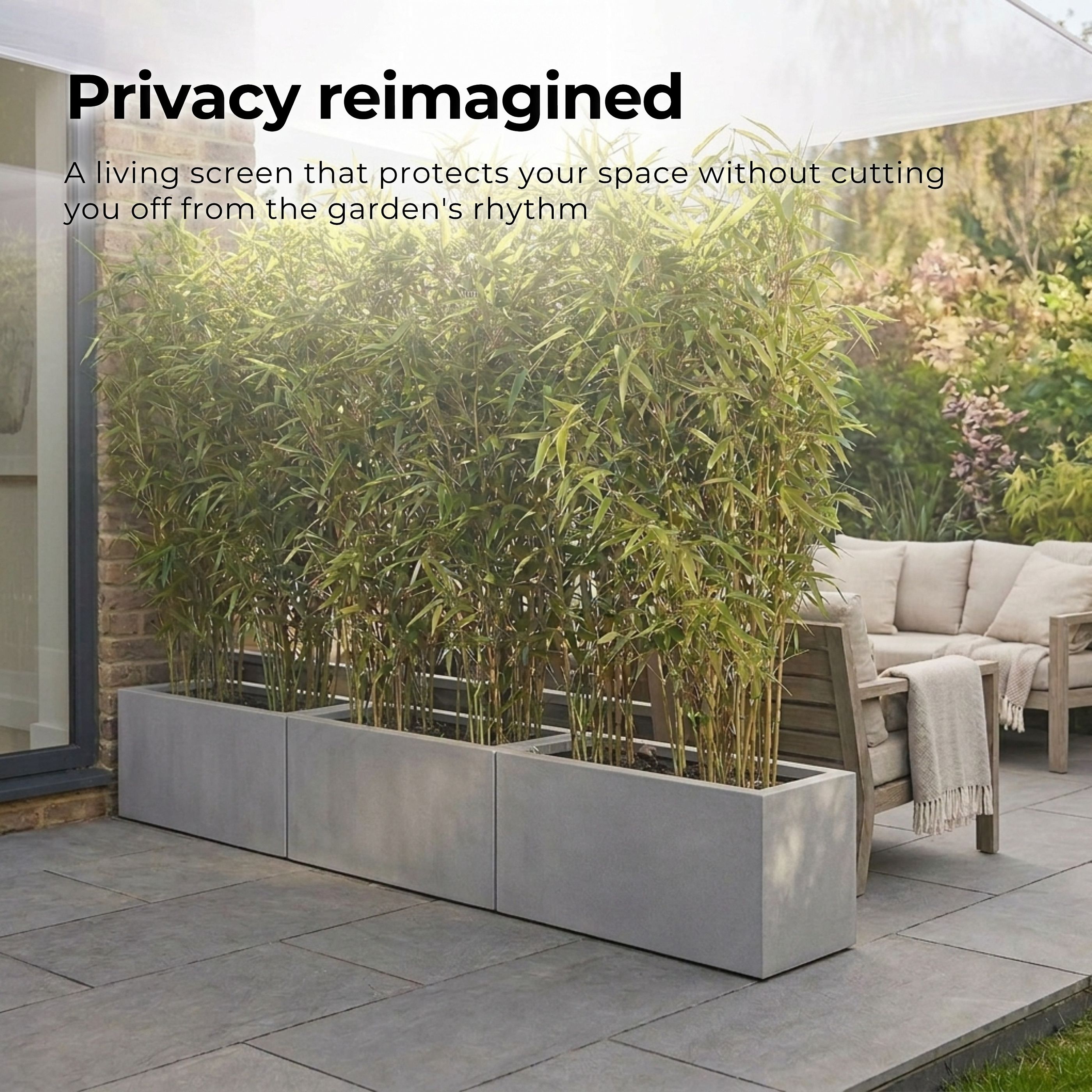 IDEALIST Lite Contemporary Light Concrete High Trough Planter