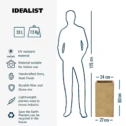 IDEALIST Lite Tall Square Metallic Indoor Planter