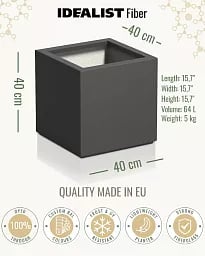 PURE Cube Outdoor Fiberglass Planter