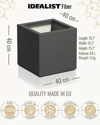 PURE Cube Outdoor Fiberglass Planter