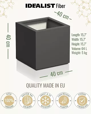 PURE Cube Outdoor Fiberglass Planter