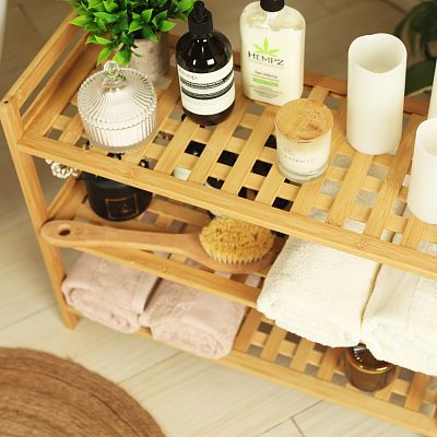 Froppi Bamboo Multi-Purpose Shoe Rack for Shoe Storage 3-Tier Wooden Shoe Shelf and Organiser