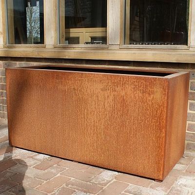 Andes Trough Corten Steel Outdoor Planter