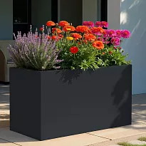 AXIS 120cm Large Trough, Tall Rectangular Fibreglass Planter for Outdo...