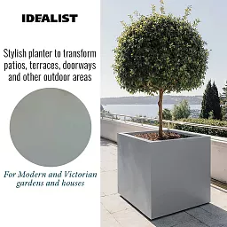 IDEALIST Lite Square Box Contemporary Light Concrete Planter