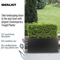 IDEALIST Lite Contemporary Light Concrete Trough Planter