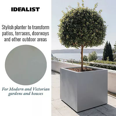 IDEALIST Lite Square Box Contemporary Light Concrete Planter