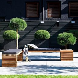 Modulo seat combination Set C Square Wood Planter