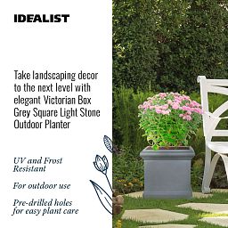 IDEALIST Lite Victorian Box Square Light Stone Outdoor Planter